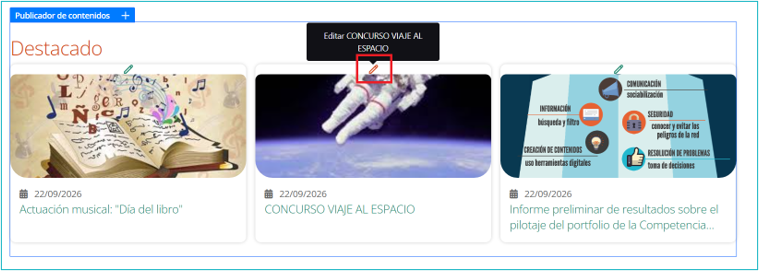 Editar una noticia destacada
