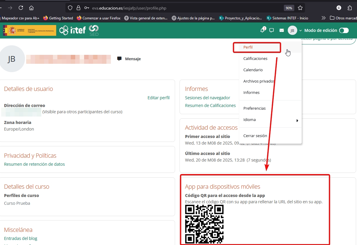 Captura del manual