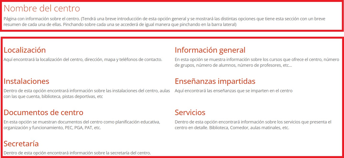 Pantalla de Centro