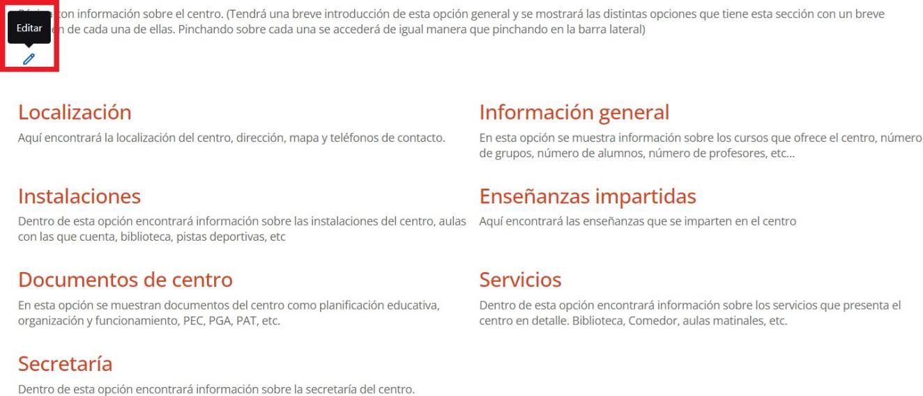 Pantalla de Centro