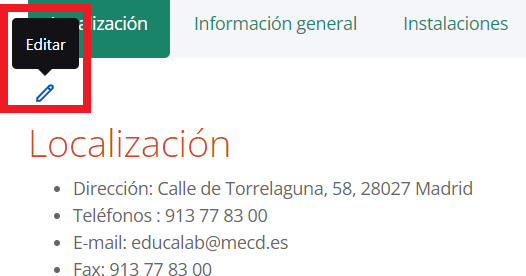 Pantalla de Localización