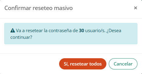 Confirmación de reseteo múltiple de contraseñas