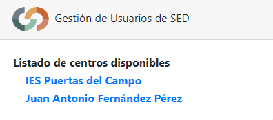 Selección de centro para la autenticación